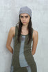 PAPER LOGO RIB BEANIE -GRAY-